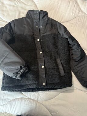 Time and Tru Black part Sherpa Jacket